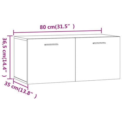 vidaXL Wandkast 80x35x36,5 cm bewerkt hout betongrijs