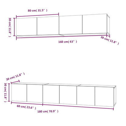 vidaXL 5-delige Tv-meubelset bewerkt hout betongrijs