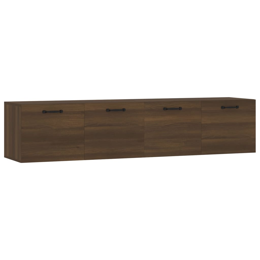 vidaXL Wandkasten 2 st 60x36,5x35 cm bewerkt hout bruin eikenkleur