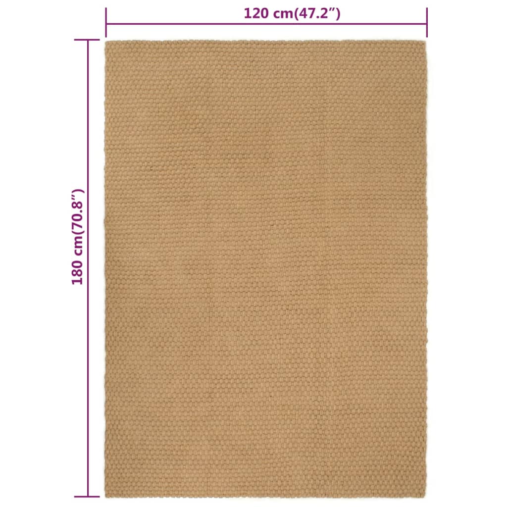 vidaXL Vloerkleed rechthoekig 120x180 cm jute naturel