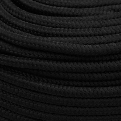 vidaXL Werktouw 6 mm 50 m polyester zwart