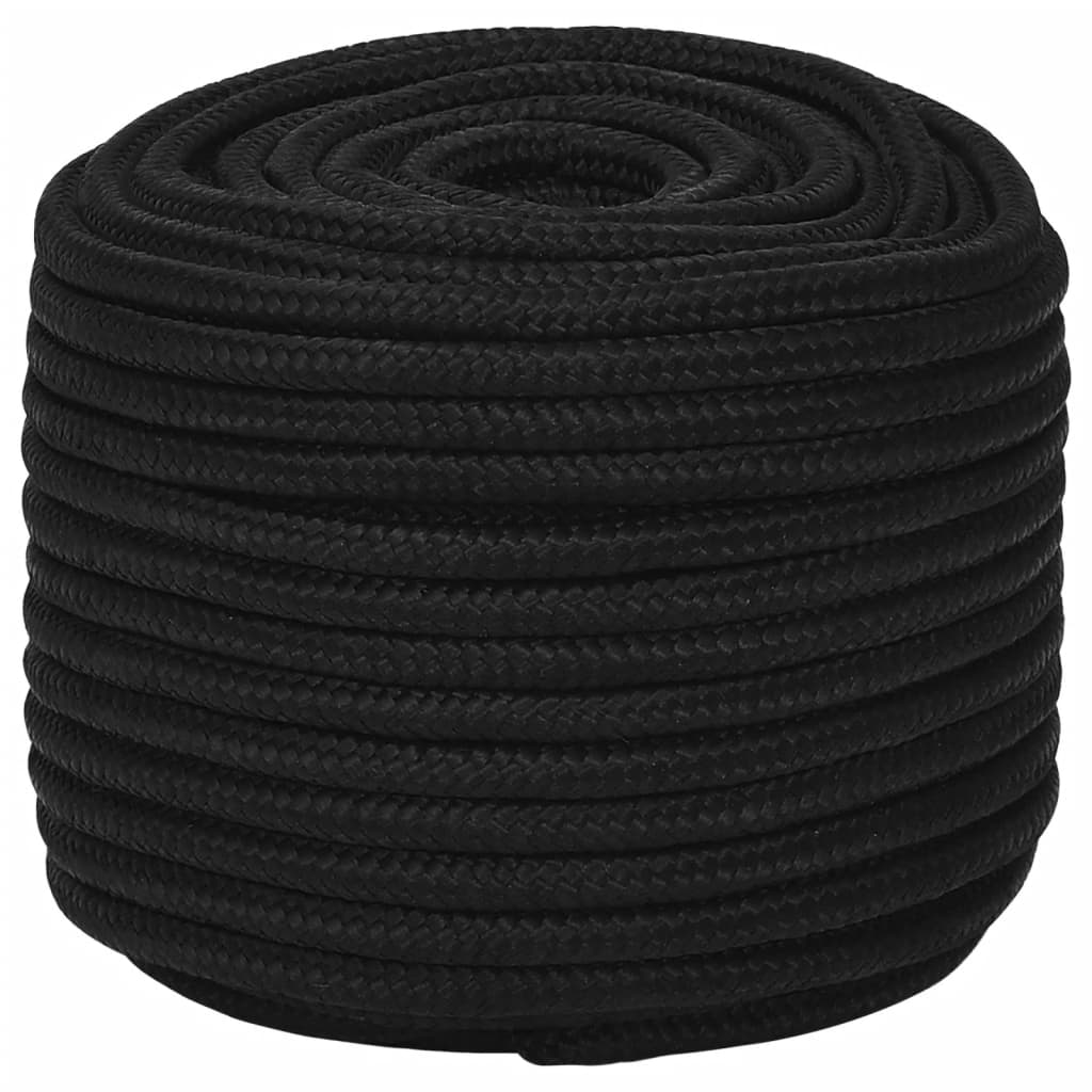 vidaXL Werktouw 14 mm 25 m polyester zwart