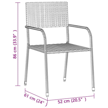 vidaXL 7-delige Tuinset poly rattan grijs