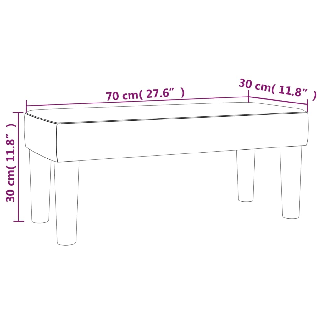 vidaXL Bankje 70x30x30 cm stof donkergrijs