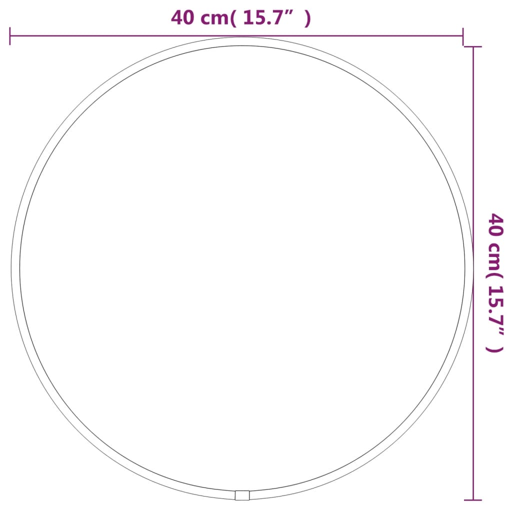 vidaXL Wandspiegel rond Ø40 cm zwart