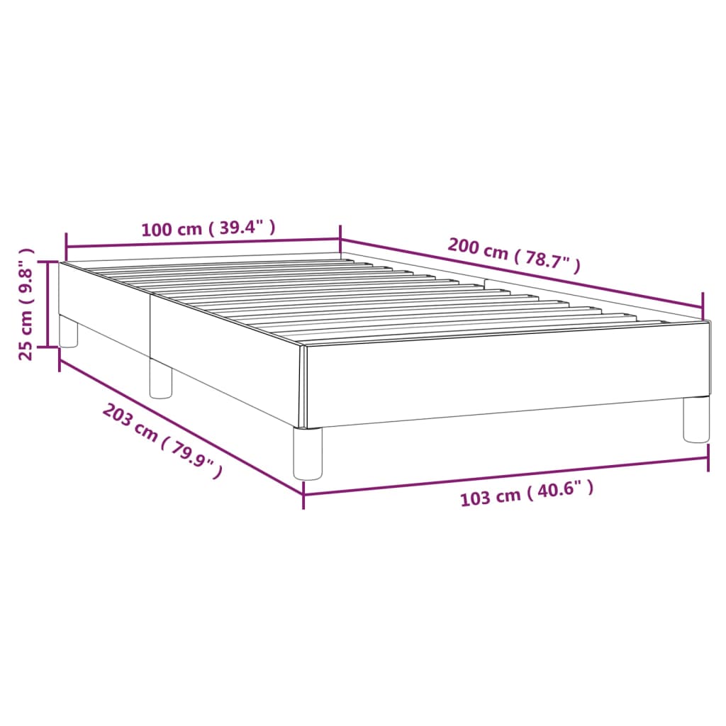 vidaXL Bedframe fluweel roze 100x200 cm