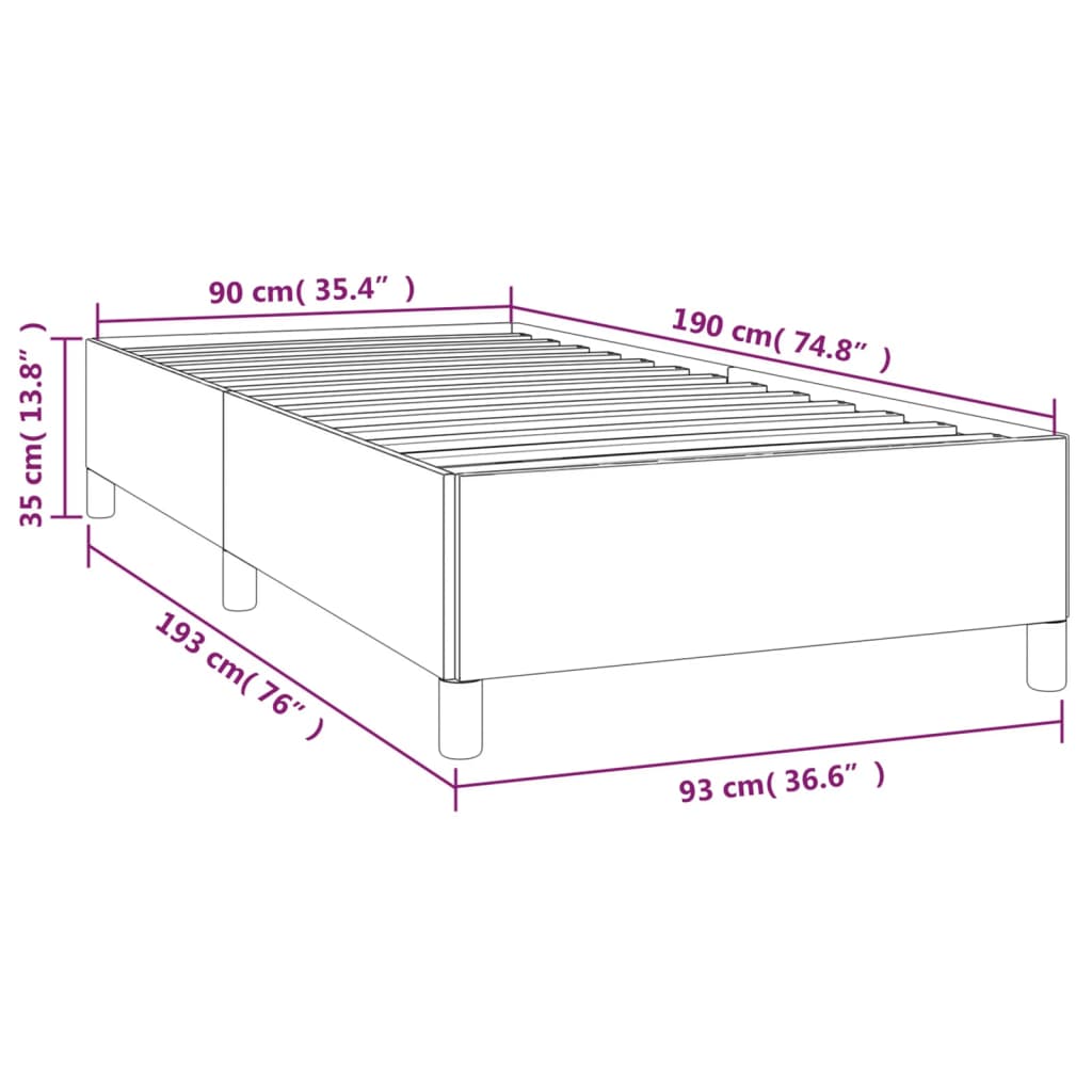 vidaXL Bedframe fluweel zwart 90x190 cm