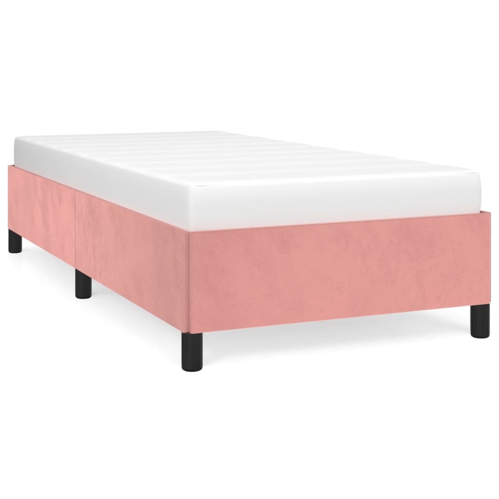 vidaXL Bedframe fluweel roze 90x200 cm