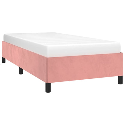 vidaXL Bedframe fluweel roze 90x200 cm