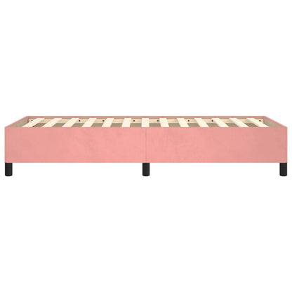 vidaXL Bedframe fluweel roze 90x200 cm