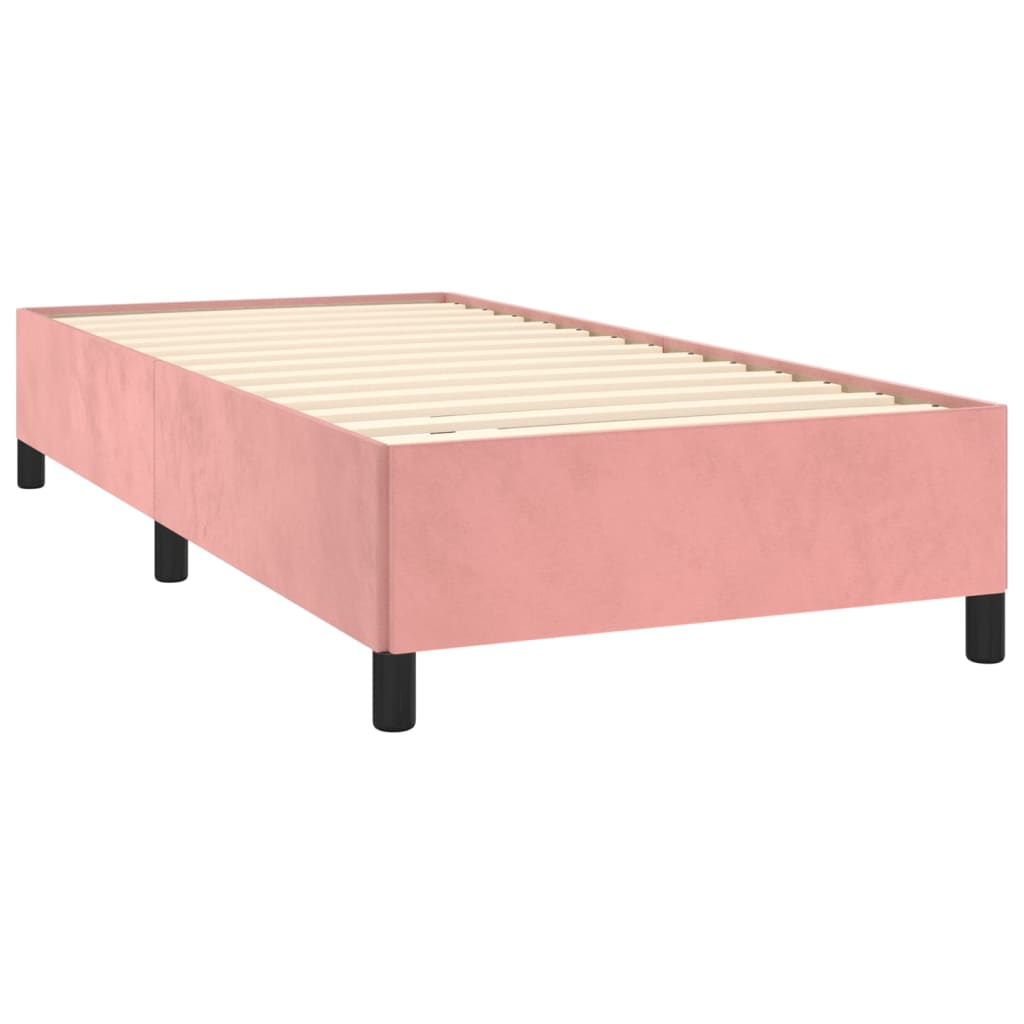 vidaXL Bedframe fluweel roze 100x200 cm