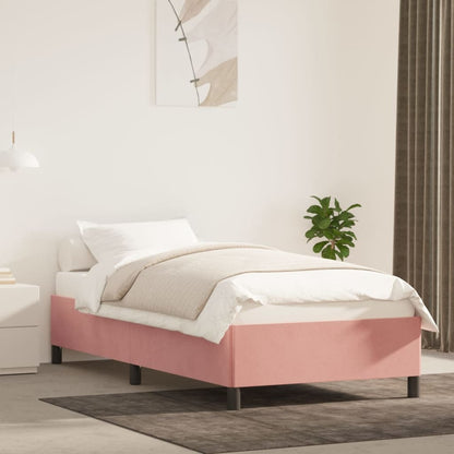 vidaXL Bedframe fluweel roze 100x200 cm