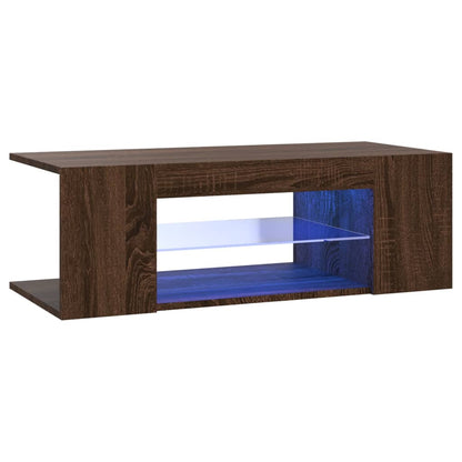 vidaXL Tv-meubel met LED-verlichting 90x39x30 cm bruin eikenkleur