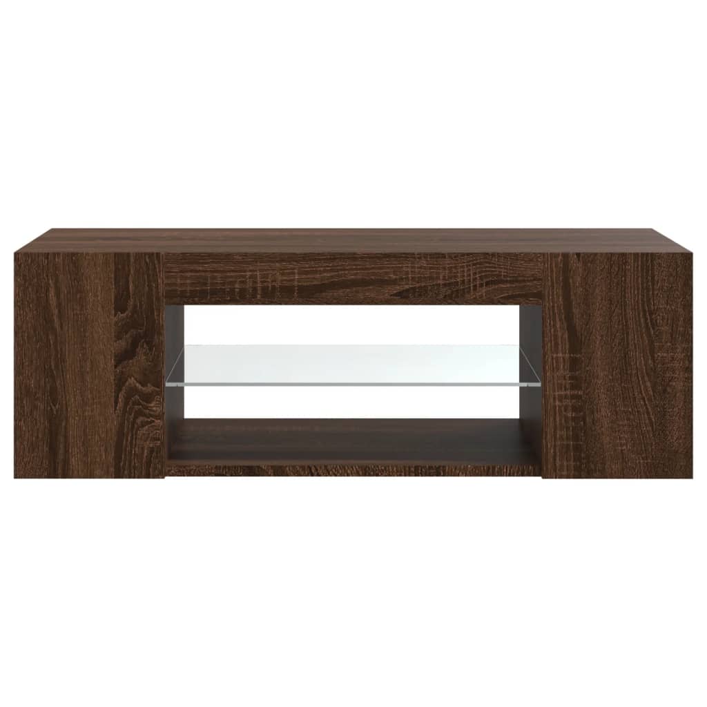 vidaXL Tv-meubel met LED-verlichting 90x39x30 cm bruin eikenkleur