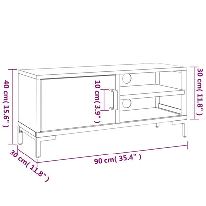 vidaXL Tv-meubel 90x30x40 cm massief grenenhout bruin