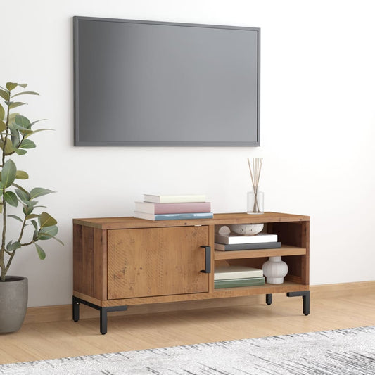 vidaXL Tv-meubel 90x30x40 cm massief grenenhout bruin