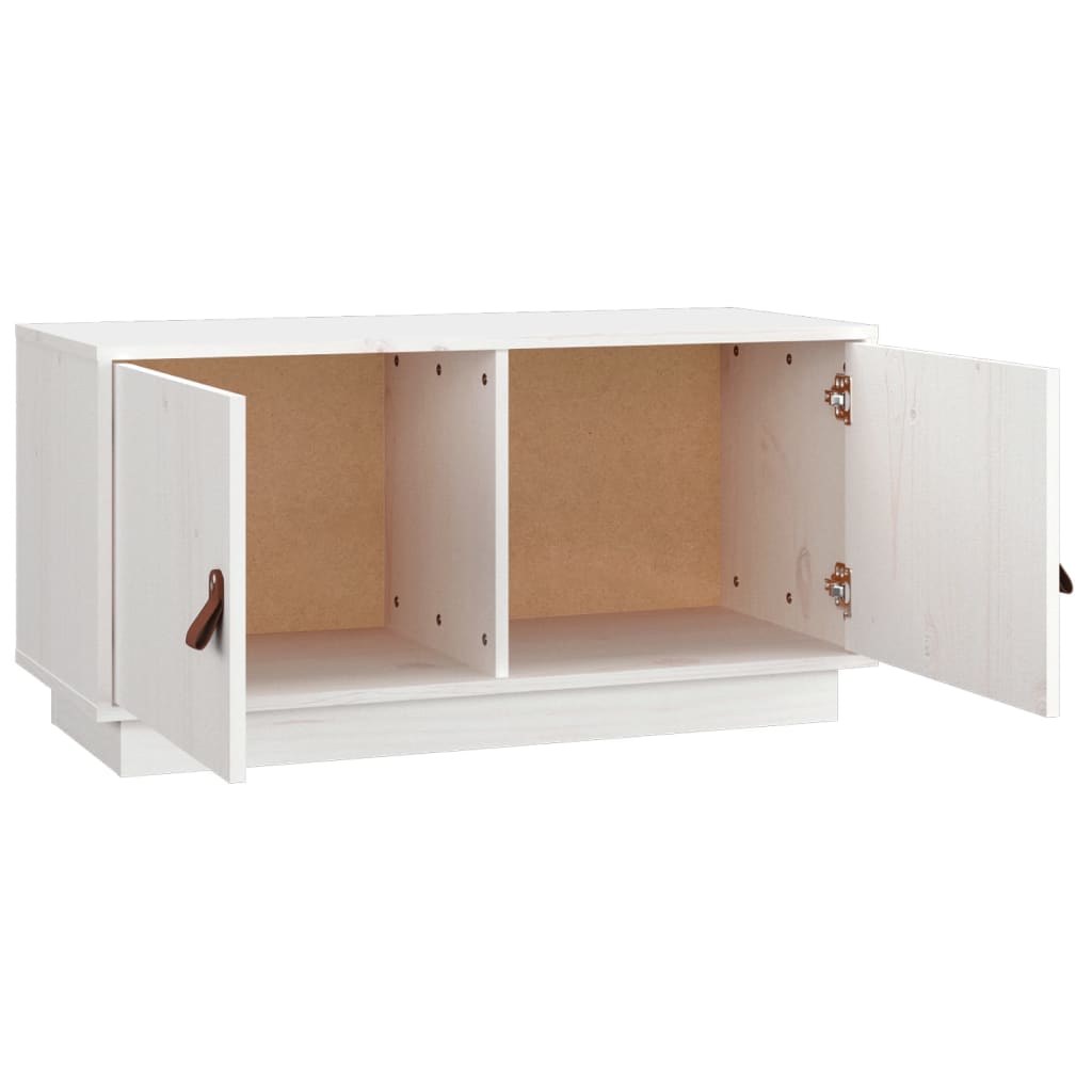 vidaXL Tv-meubel 80x34x40 cm massief grenenhout wit