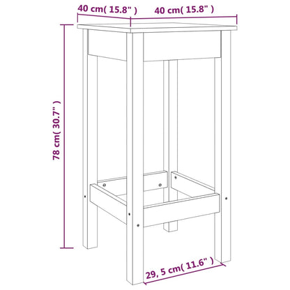 vidaXL Barstoelen 2 st 40x40x78 cm massief grenenhout