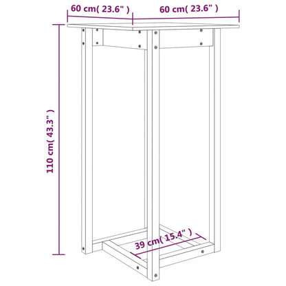 vidaXL Bartafel 60x60x110 cm massief grenenhout