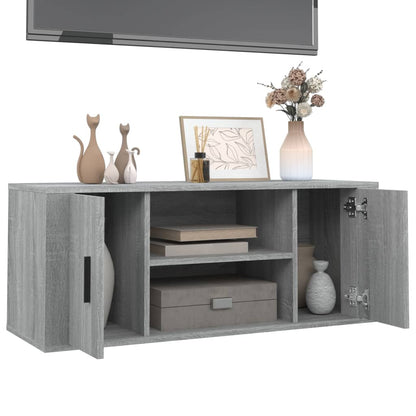 vidaXL Tv-meubel 100x35x40 cm bewerkt hout grijs sonoma eikenkleurig