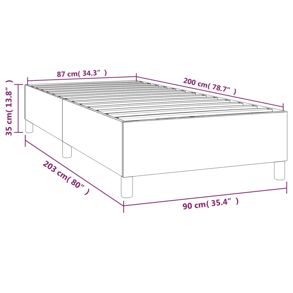 vidaXL Bedframe kunstleer wit 90x200 cm