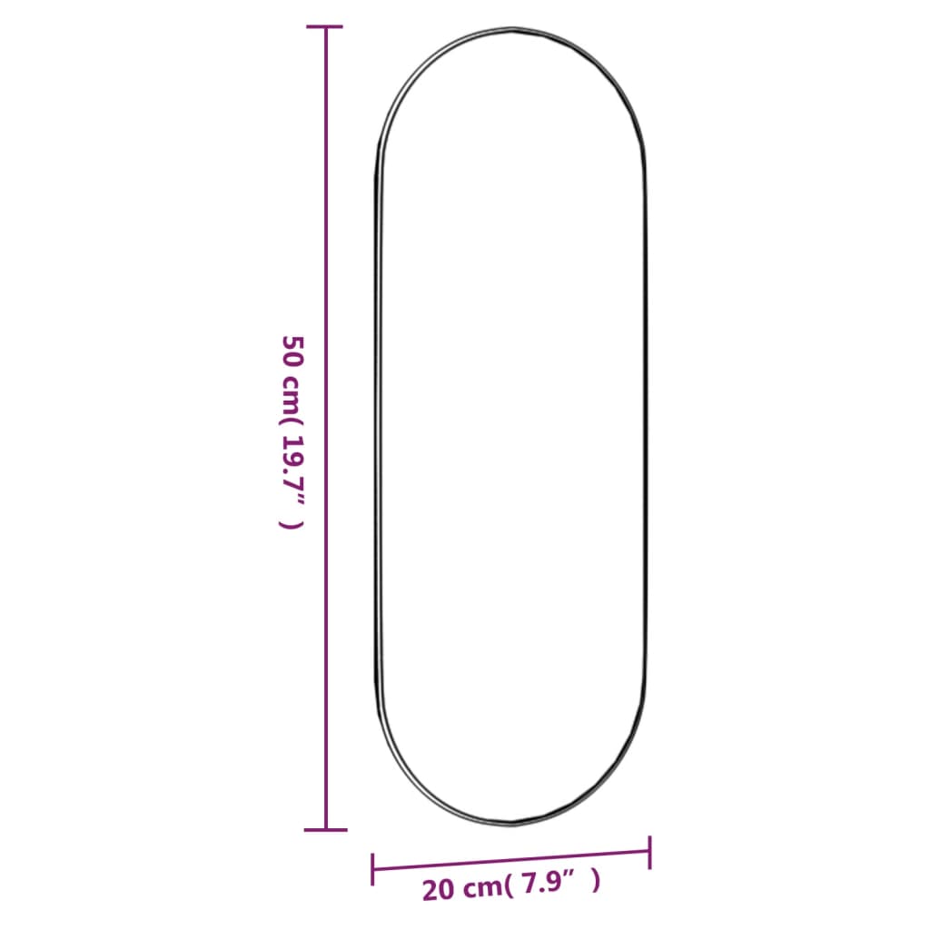 vidaXL Wandspiegel 20x50 cm ovaal glas