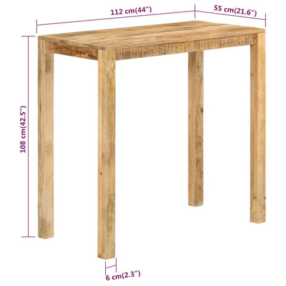 vidaXL Bartafel 112x55x108 cm massief mangohout