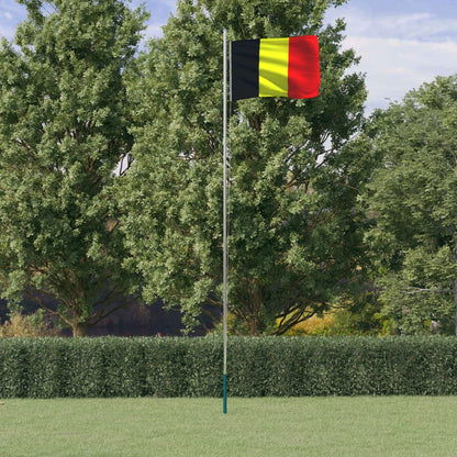 vidaXL Vlag met vlaggenmast België 6,23 m aluminium