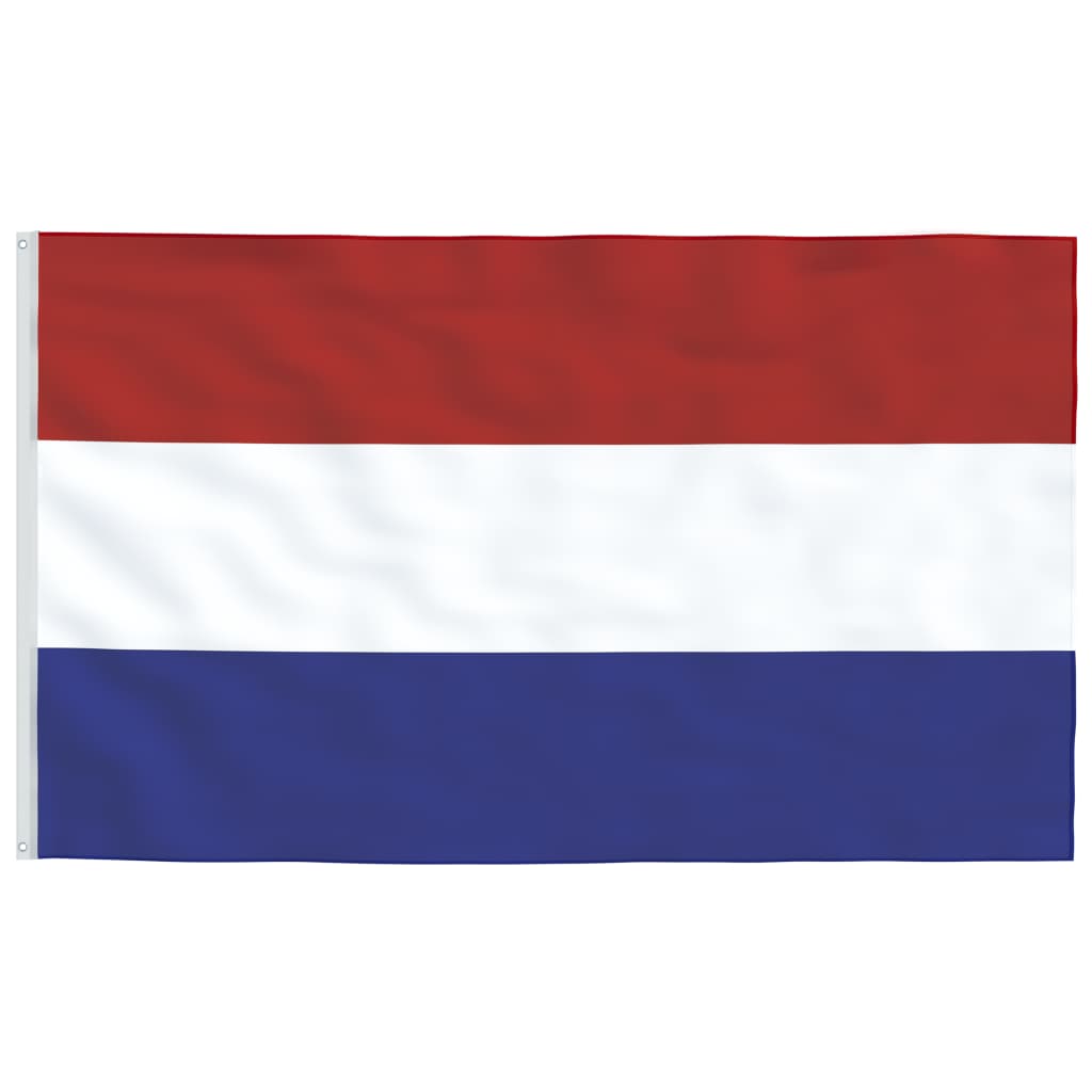 vidaXL Vlag met vlaggenmast Nederland 5,55 m aluminium