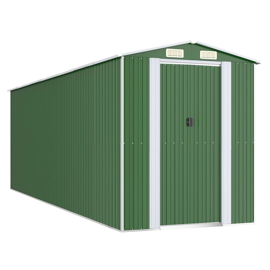 vidaXL Tuinschuur 192x606x223 cm gegalvaniseerd staal groen