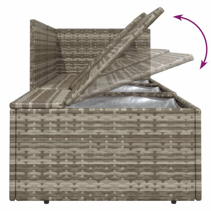 vidaXL 4-delige Loungeset met kussens poly rattan grijs