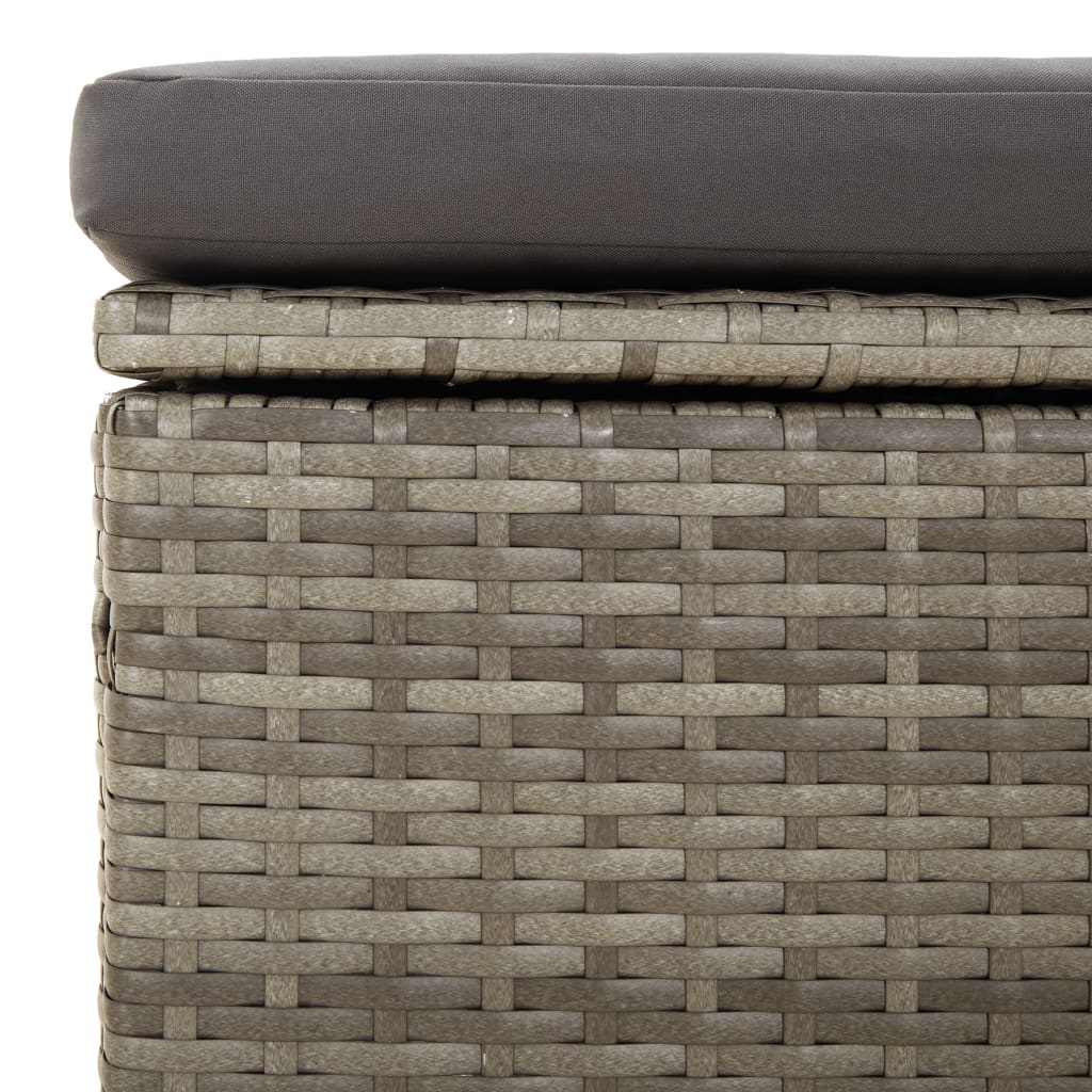 vidaXL 4-delige Loungeset met kussens poly rattan grijs