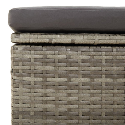 vidaXL 4-delige Loungeset met kussens poly rattan grijs