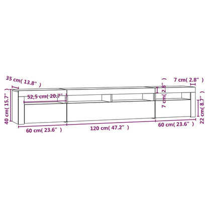 vidaXL Tv-meubel met LED-verlichting 240x35x40 cm zwart