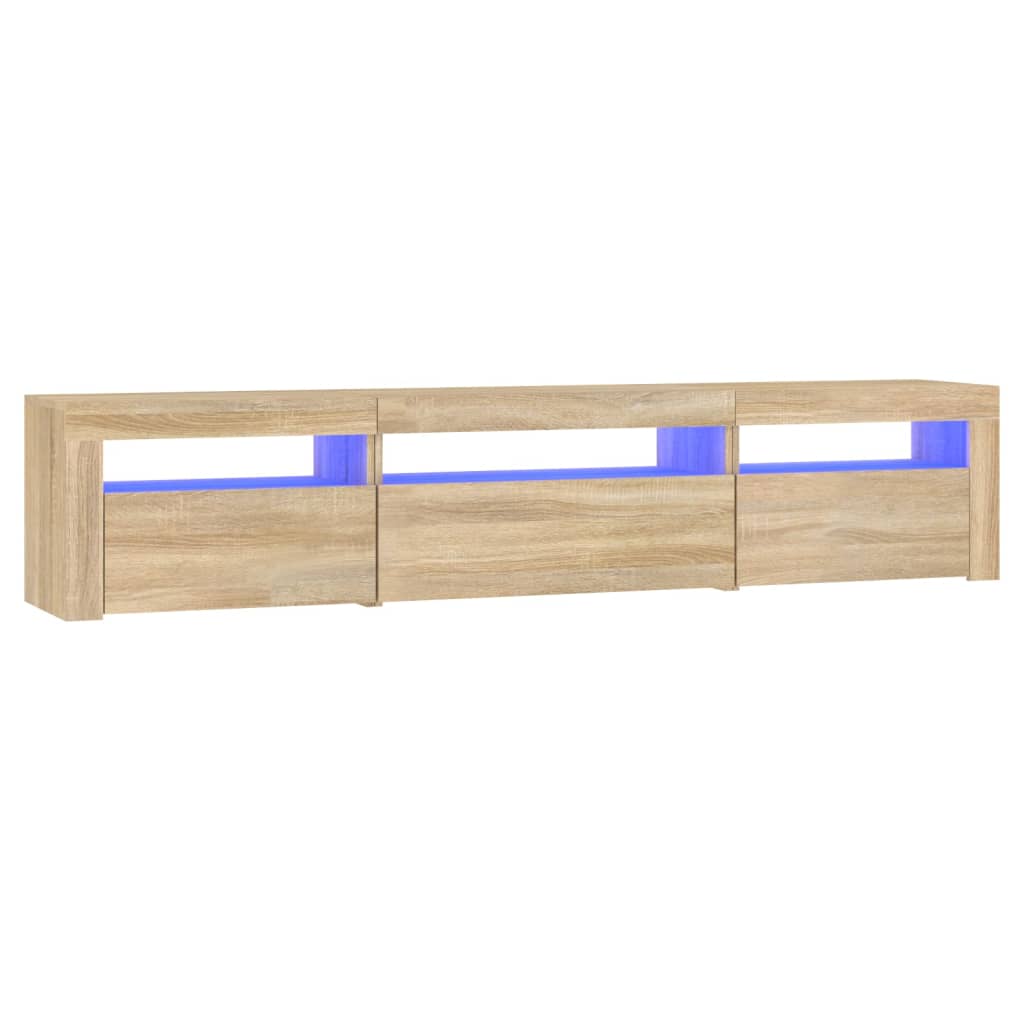 vidaXL Tv-meubel met LED-verlichting 195x35x40 cm sonoma eikenkleurig