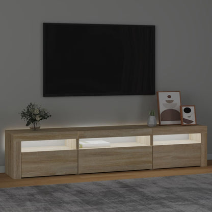 vidaXL Tv-meubel met LED-verlichting 195x35x40 cm sonoma eikenkleurig