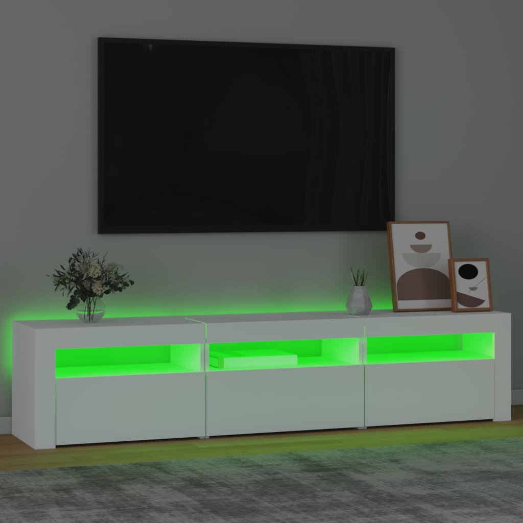 vidaXL Tv-meubel met LED-verlichting 180x35x40 cm wit