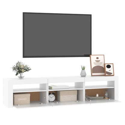 vidaXL Tv-meubel met LED-verlichting 180x35x40 cm wit