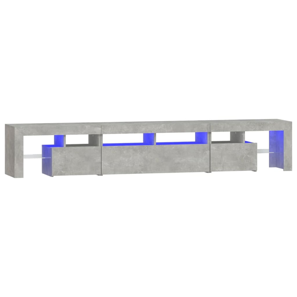 vidaXL Tv-meubel met LED-verlichting 230x36,5x40 cm betongrijs