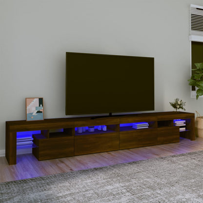 vidaXL Tv-meubel met LED-verlichting 260x36,5x40 cm bruin eikenkleur