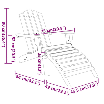 vidaXL 3-delige Loungeset Adirondack massief acaciahout