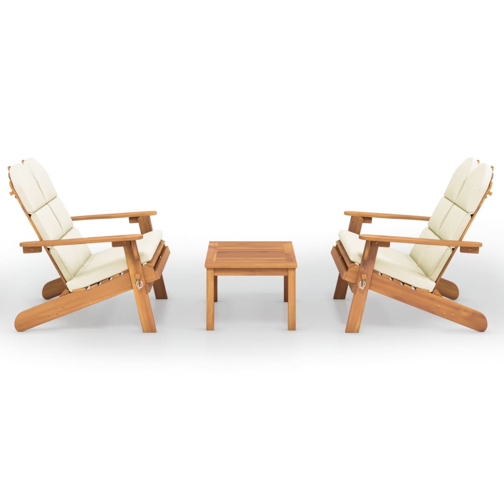 vidaXL 3-delige Loungeset Adirondack massief acaciahout