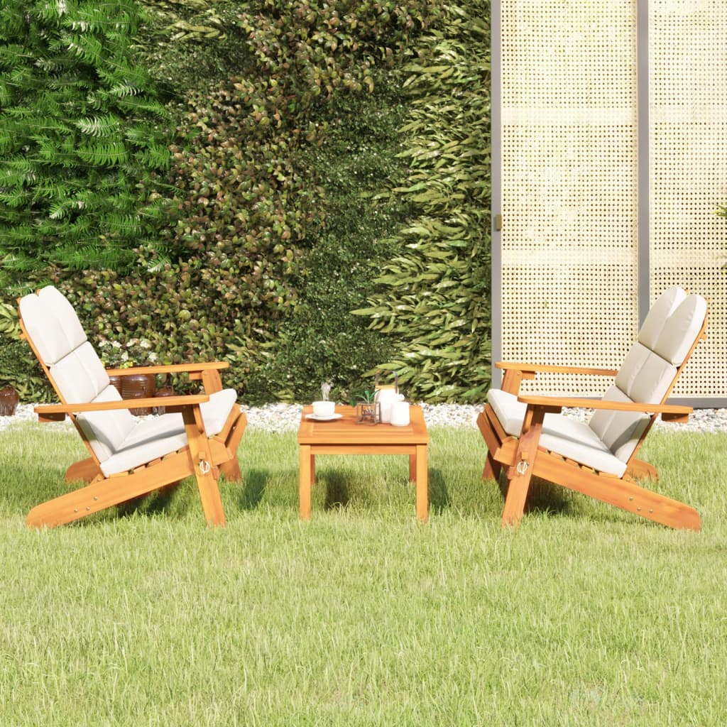 vidaXL 3-delige Loungeset Adirondack massief acaciahout