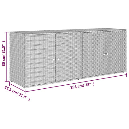 vidaXL Tuinkast 198x55,5x80 cm poly rattan grijs