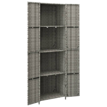 vidaXL Tuinkast 59x40x180 cm poly rattan grijs