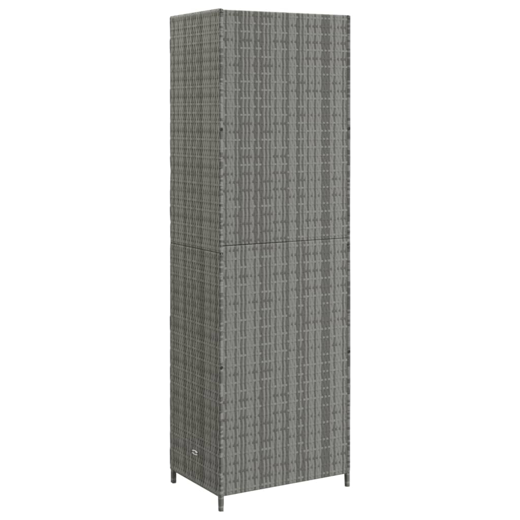 vidaXL Tuinkast 59x40x180 cm poly rattan grijs