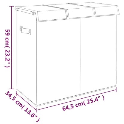 vidaXL Wasmand inklapbaar 64,5x34,5x59 cm kunstlinnen grijs