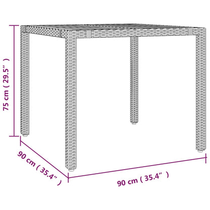 vidaXL Tuintafel met houten blad poly ratten en acaciahout zwart