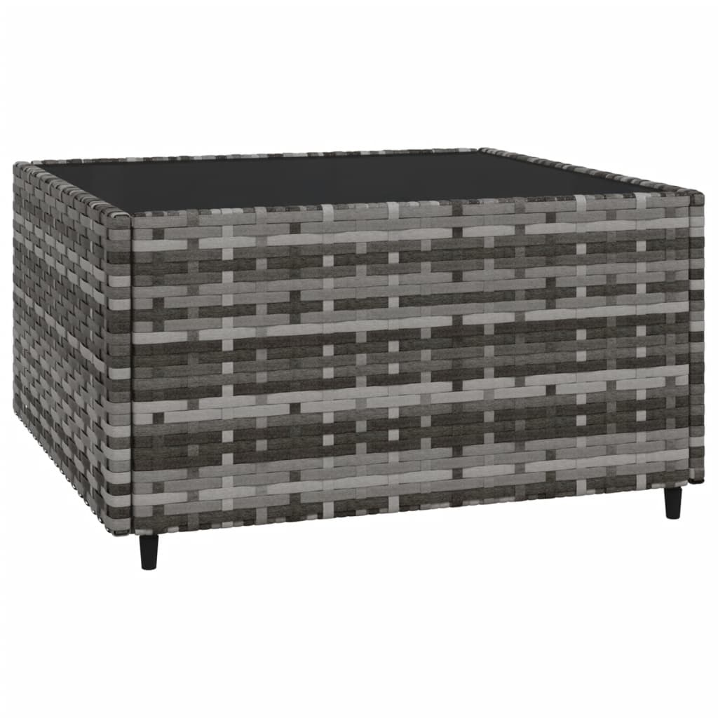 vidaXL 3-delige Loungeset met kussens poly rattan grijs