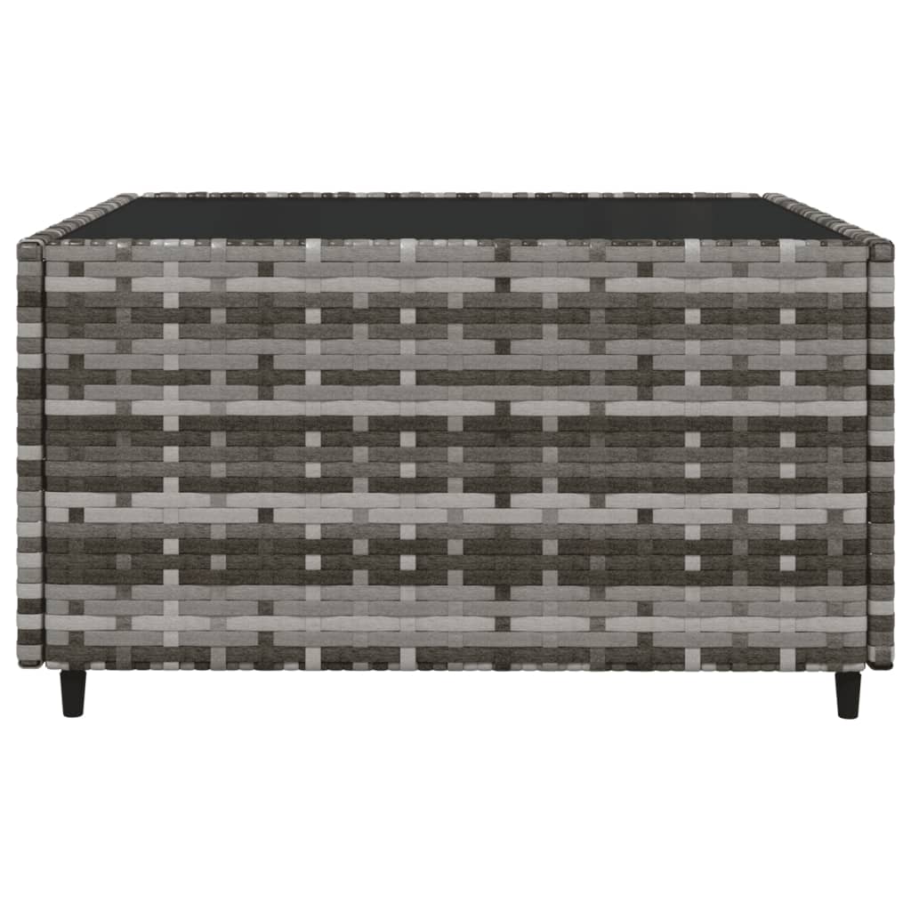 vidaXL 3-delige Loungeset met kussens poly rattan grijs